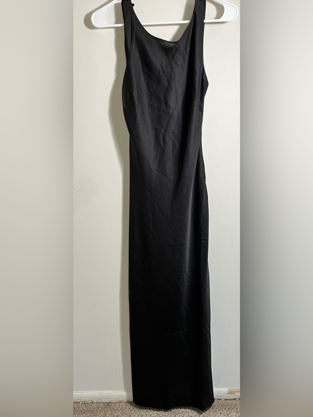 Classic Black Silky Backless Dress - Picture 2 of 6